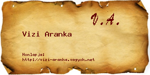 Vizi Aranka névjegykártya